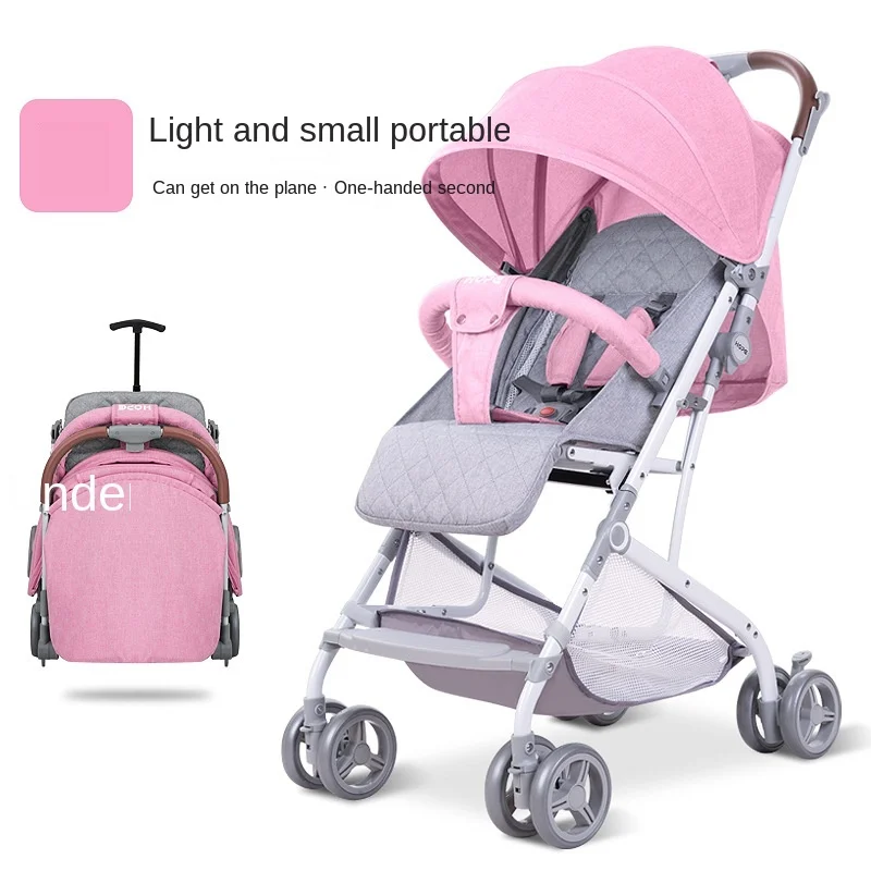 LazyChild Folding Portable Sit And Lie Children's Trolley Baby Stroller Reclining Seat Four Wheels Stroller 2023 Dropshipping