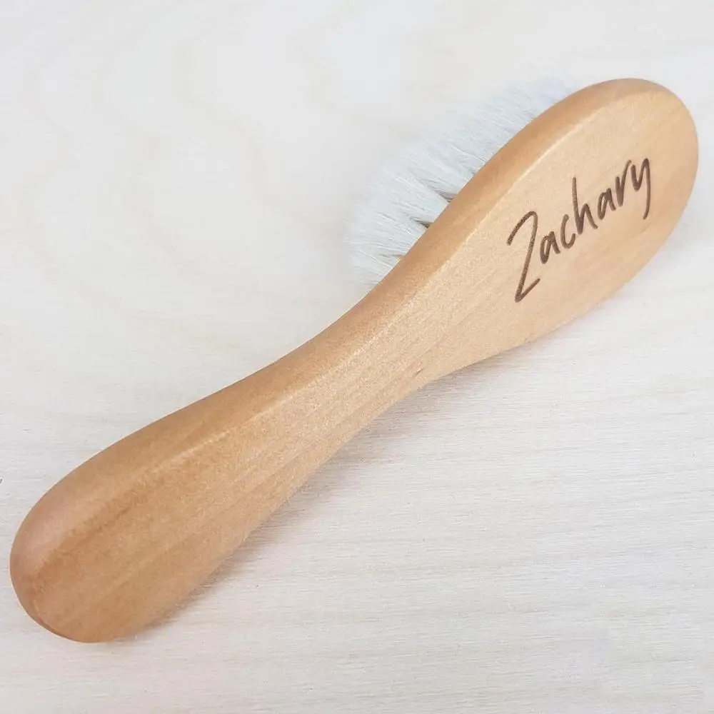 Personalized Newborn Brush Soft Bristles Brush Wooden engraved  Baby Gift Baby Shower and Registry Gift