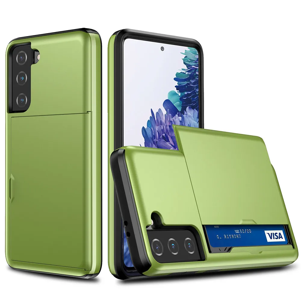 Case For Samsung Galaxy S21 S22 S20 FE S10 S9 Plus Case Armor Slide Card Slots Cover For Samsung Note 20 Ultra 10 9 8 S10E Funda