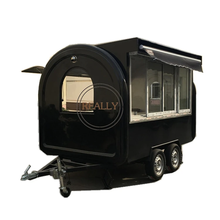 3m double axles fried ice cream cart, ice cream trailer with sliding window & canopy