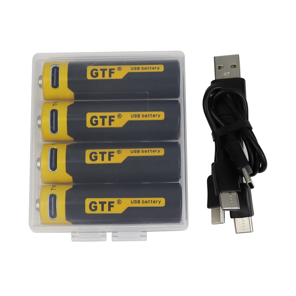 GTF 1.5V 1700mAh AA akumulator litowo-jonowy 2550mwh rzeczywista pojemność z USB akumulator litowo-jonowy użyj kabla typu C