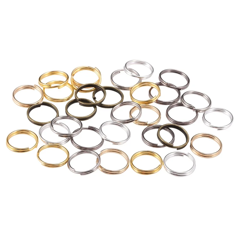 200pcs/lot 4 6 8 10 12 mm Gold Color Open Jump Rings Double Loops Split Rings Connectors Supplies For DIY Jewelry Making