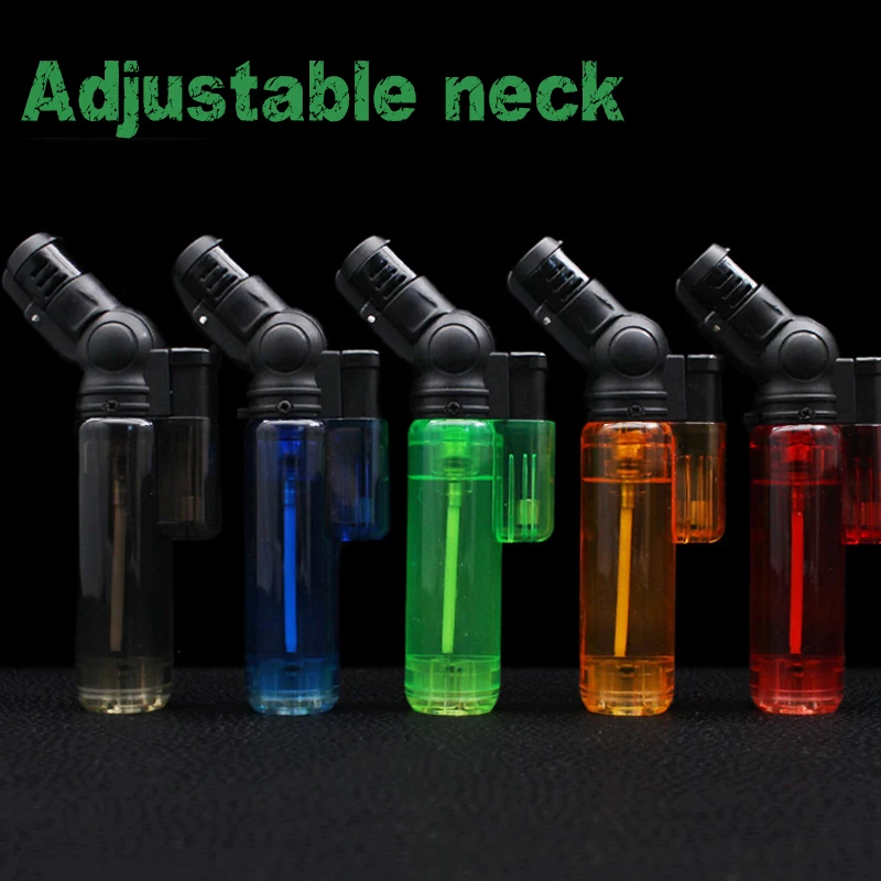 Plastic Unusual Lighters Jet Torch Lighter Refillable Butane Gas Windproof Outdoor Igniter Adjustable Neck Cigar Lighters