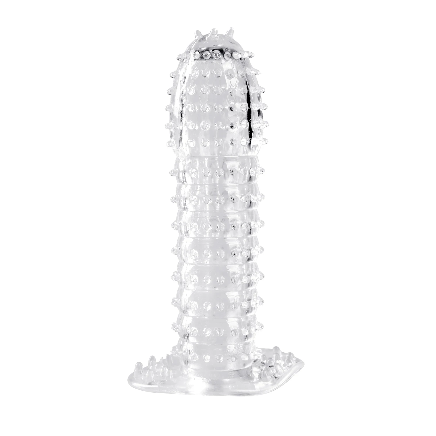 2PCS Dots Full Cover Lasting Penis Sleeve CLIT Vibrator Ring Erection Sex Toys for Man Delay Enhancement Thorn Reusable Condoms view 2