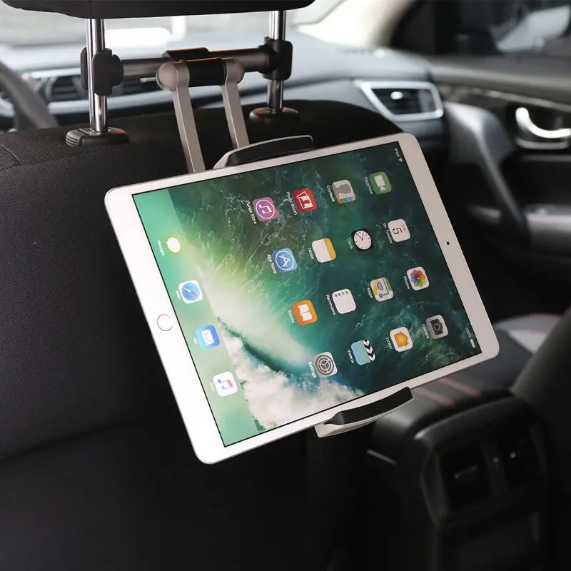 Aluminum Tablet Car Holder Back Seat Headrest Tablet Phone mount 5.5-13 Inch phone tablet stand For iPad Air Pro 12.9 Iphone X 8