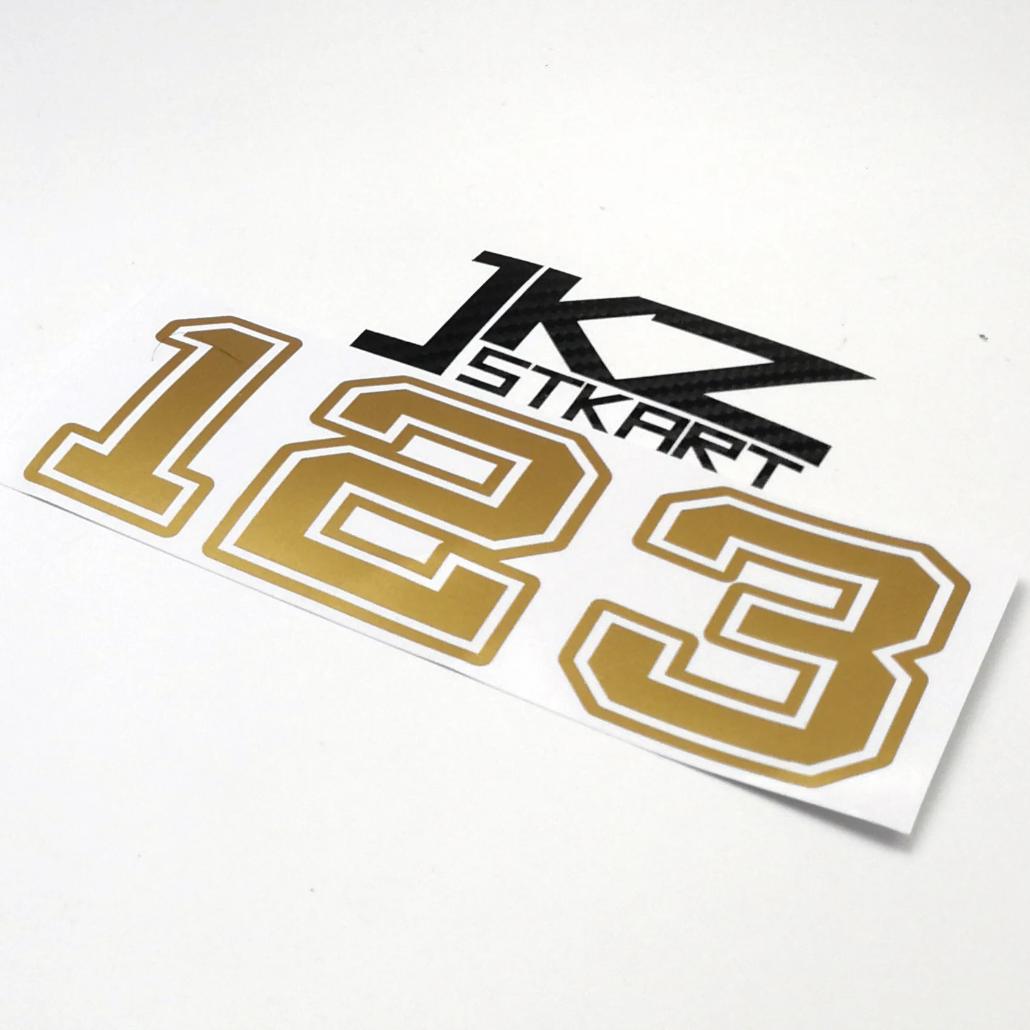 

JKZ STKART Vinyl Die Cut Racing Number Gold Matte Sticker For Car Motor Bike Truck Laptop Helmet Price For One Number