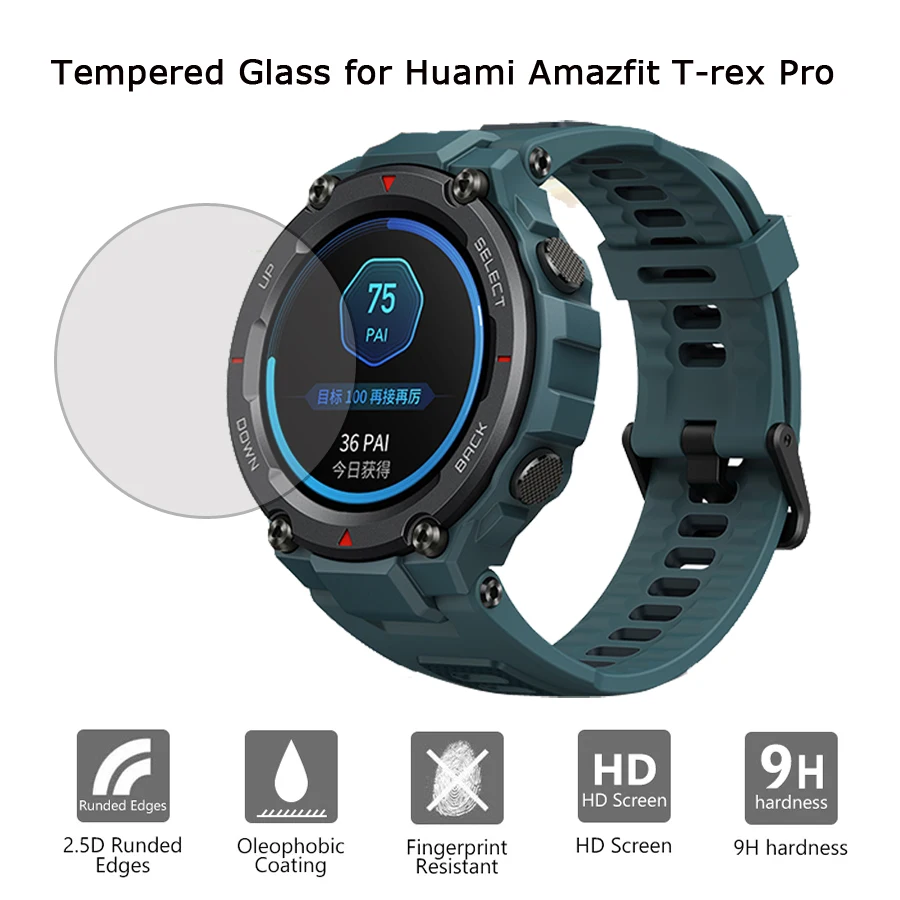 Tempered Glass Protective Film for Xiaomi Huami Amazfit T-Rex Pro Smart Watch Screen Protector for Amazfit T Rex Pro Accessories