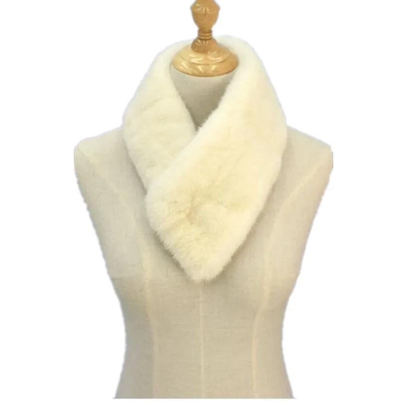 

Women Real Mink Fur Collar Scarf Winter Warm New Short Super Soft Muffler