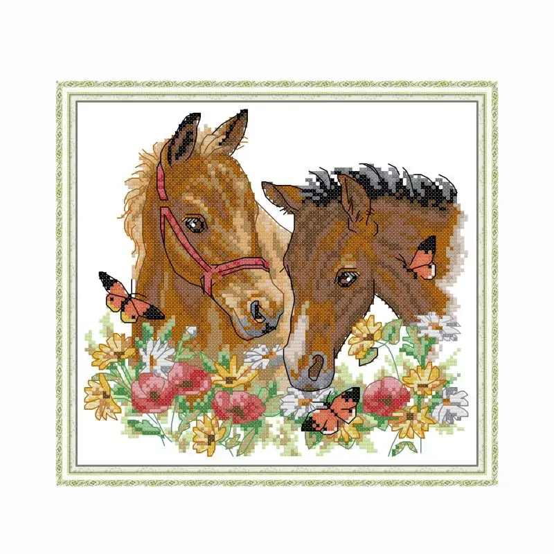 Joy Sunday Mother and Child Stamped Cross Stitch Kit Patterns 11CT 14CT Printed Counted Fabric Embroidery Needlework Sets Thread