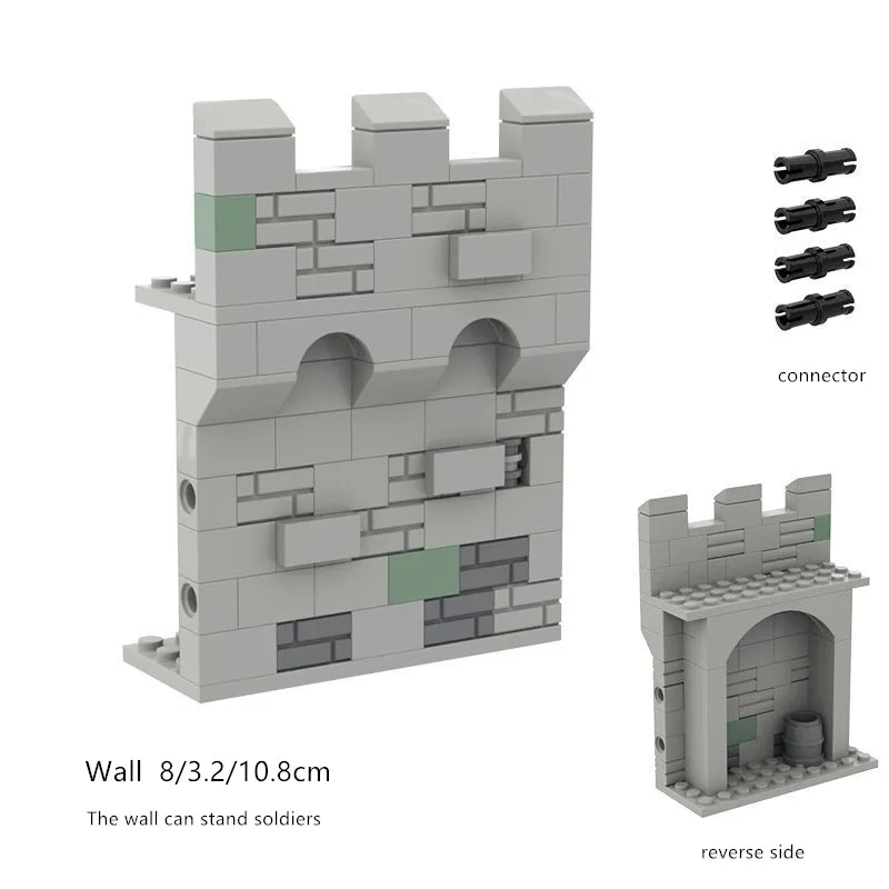 MOC Building Blocks Medieval Accessories Assembling Soldiers Battlefield Scenes of Castle Walls and Gates Toys for Kids