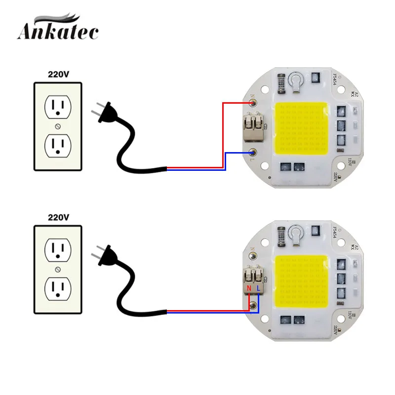 AC110V 220Vไม่มีเชื่อมLEDชิปCOB 20W 30W 50Wเต็มสเปกตรัมพืชเย็นสีขาวwarm White Light Emitting Diode LED Matrix