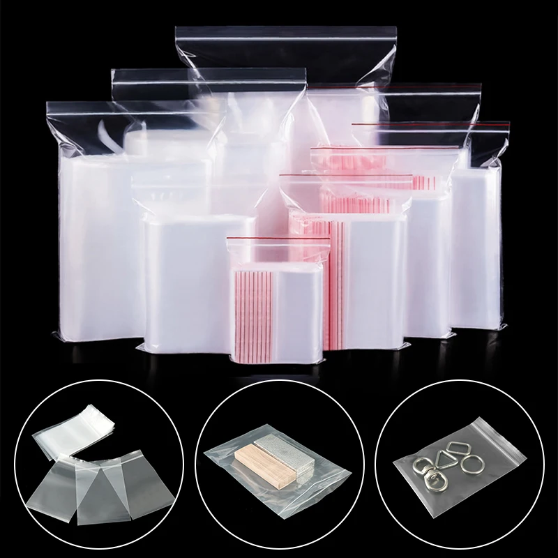 

100Pcs Transparent Self Sealing Plastic Bags Food storage bags Gifts Candy Bag Pouch Jewelry Reclosable Plastic Self Sealed Bag