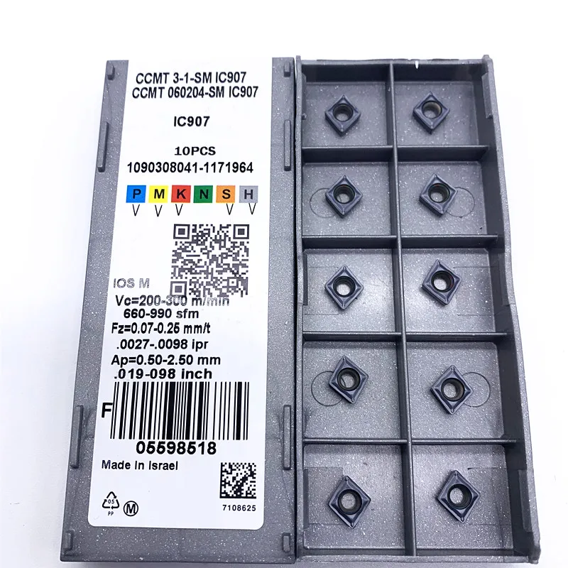 10 pz CCMT060204 SM SM IC907 IC908 utensili per tornitura interna inserto in metallo duro utensile da taglio per tornio CCMT 060204 060208