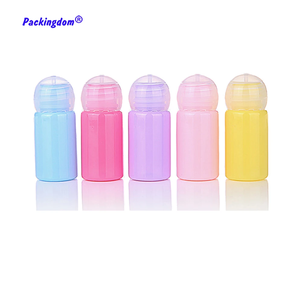 100pcs Travel Bottle Empty Ball Cap Clear Sample Container Macaron Colored Refill Cosmetic Packaging Lotion Bottles Cute 10ml