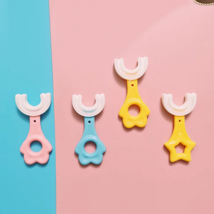 

2-12 Years Old Children's U-shaped Mouth With Toothbrush 360° Cleaning Baby Soft Baby Hand-held Clean Toothbrush Baby Oral Care