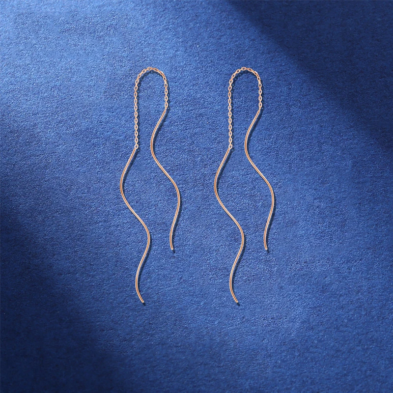 2021 New Korean Style Vintage Gold Color Bar Long Thread Tassel Drop Earrings For Women Pearl Pendant Earring Fashion Jewelry