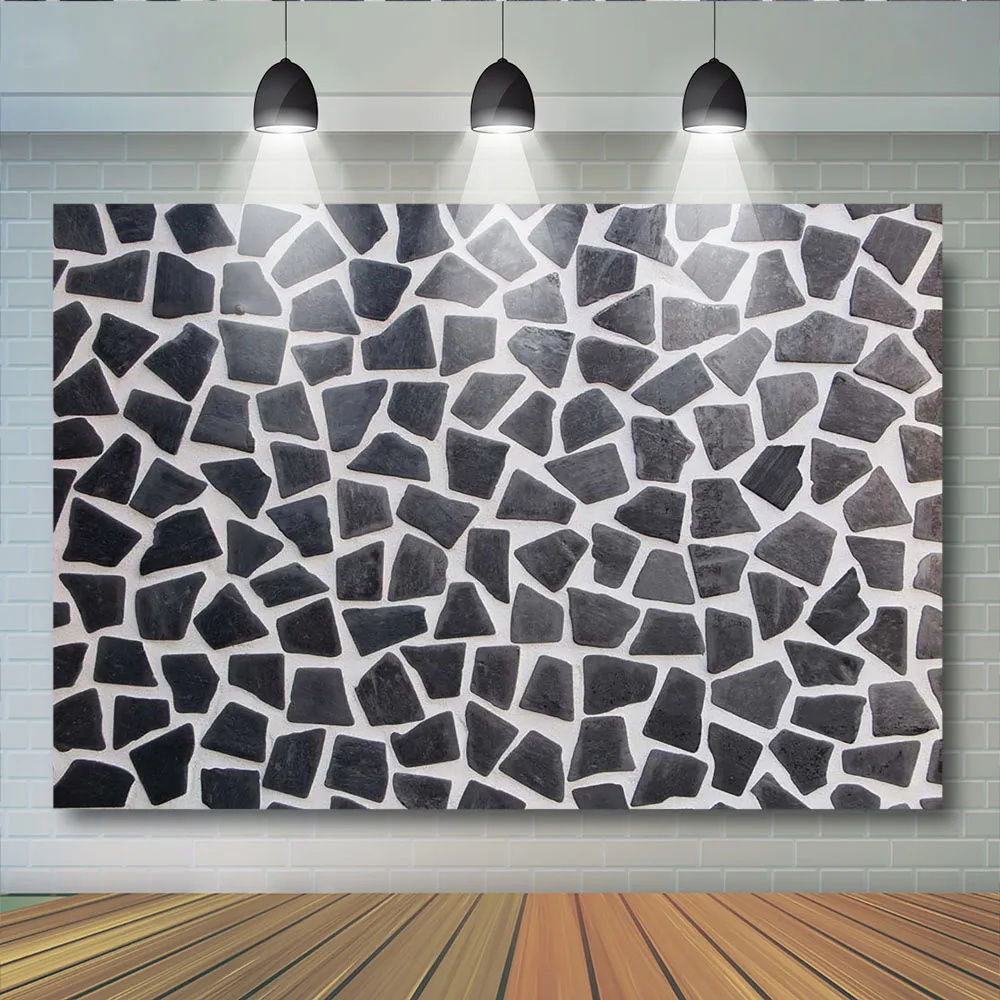 Dark Stone Pavement Background Abstract Texture Design Photography Props Brick Floor Road Adult Kids Photocall Photostudio