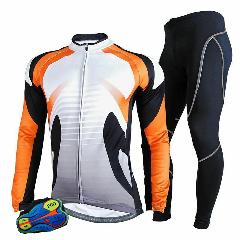 Spring Autumn Breathable Riding Bike Fashion Tight Fitting Ultraviolet-Proof Sets Set Cycling Clothes Men\'s Jersey Suit Sport