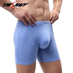 Mens Bamboo Fiber Underwear Boxers Long Man U Convex Boxer Homme Slip Panties Men's Long Leg Underpants Hombre Brand Boxershorts