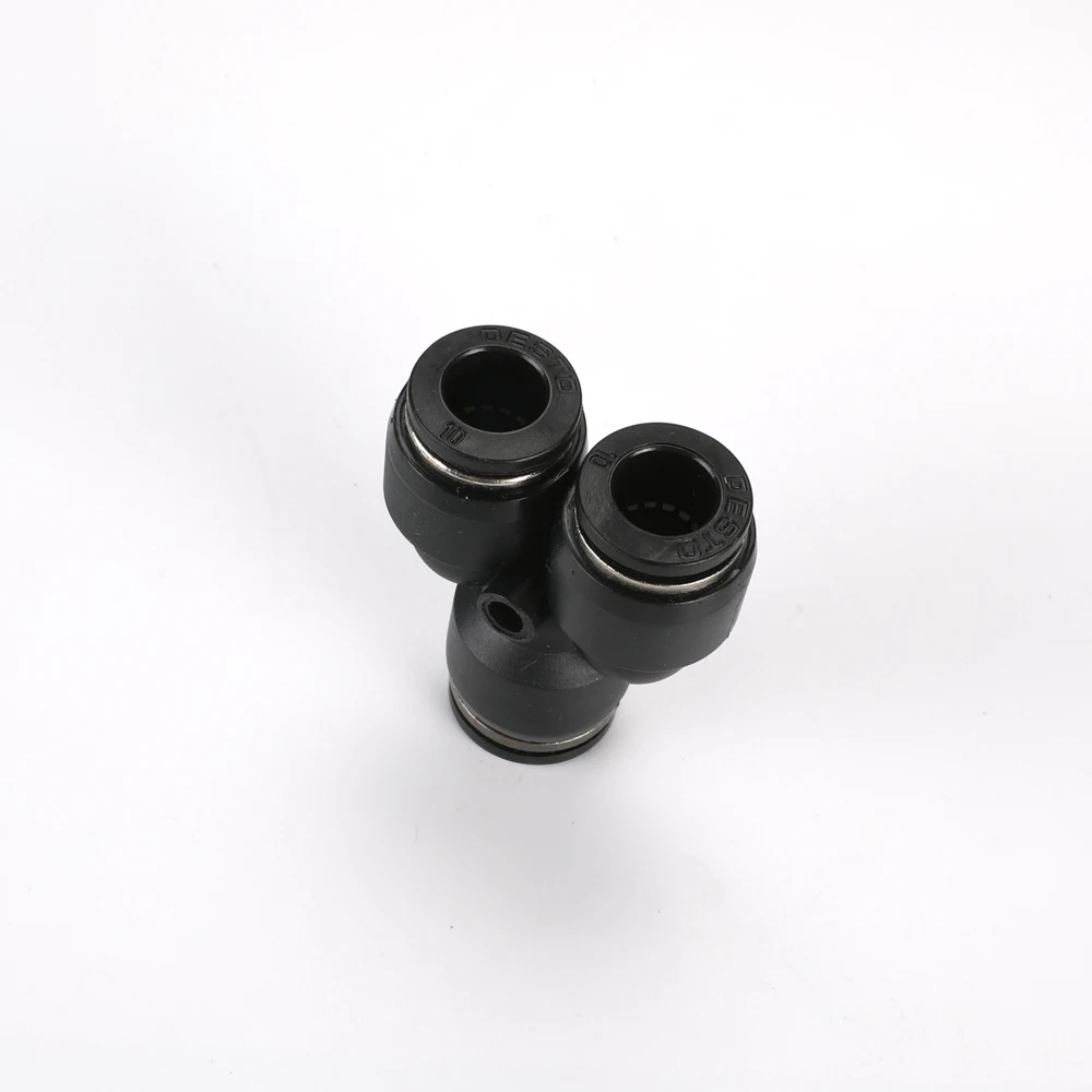 Tubo de mangueira pneumático em forma de y com 3 vias, conector de conexão rápida em forma de y de 8mm 10mm 6mm 4mm, conector de encaixe de tubulação de plástico a gás, 10 peças