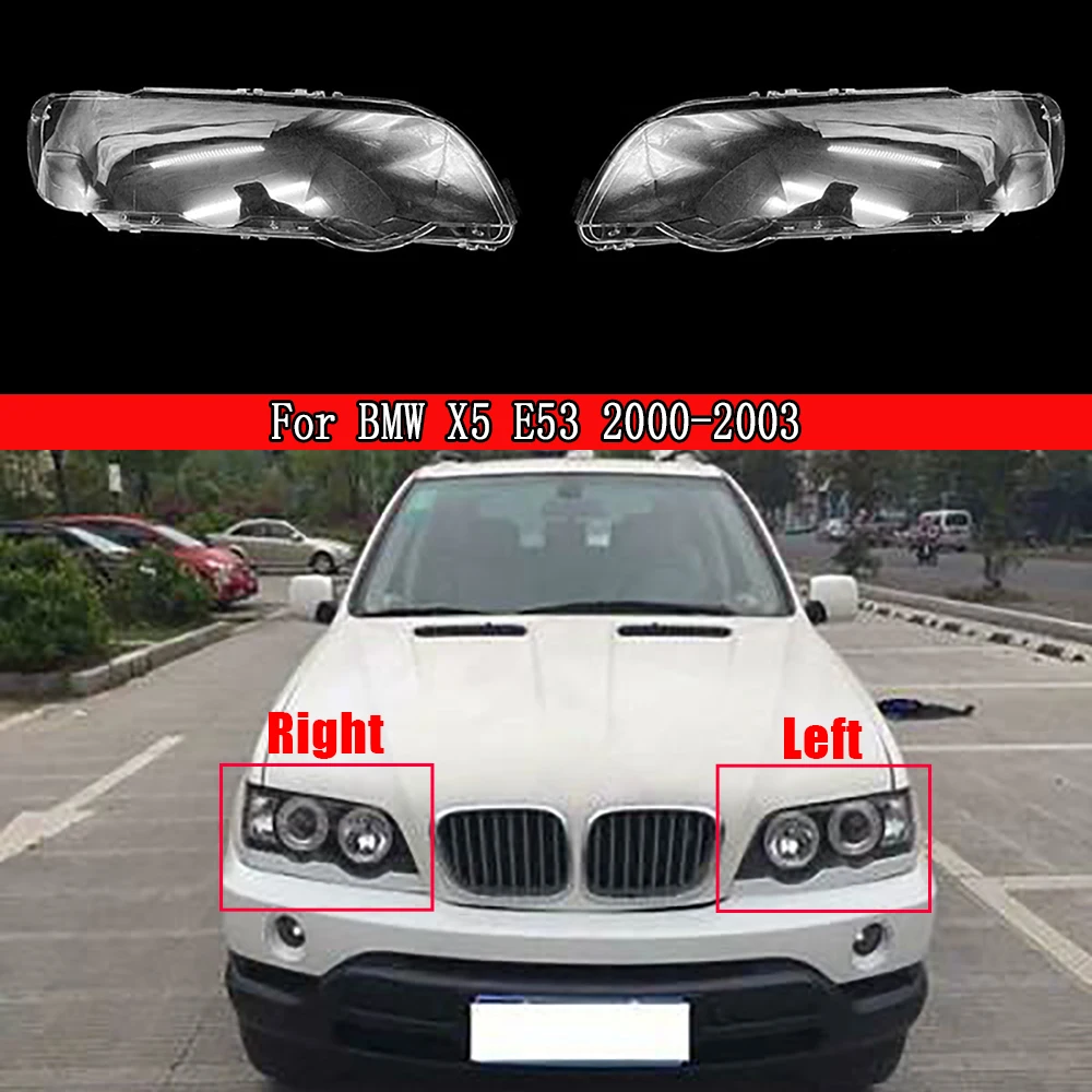 

For BMW X5 E53 2000 2001 2002 2003 Headlamp Lamp Shell Headlight Cover Transparent Lampshade Plexiglass Replace Original Lens