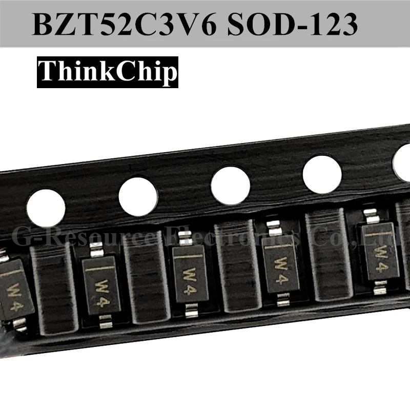 صمام ثنائي مثبت الجهد 100 فولت (123 قطعة) BZT52C3V6 SOD-1206 SMD 3.6 (بمناسبة W4)