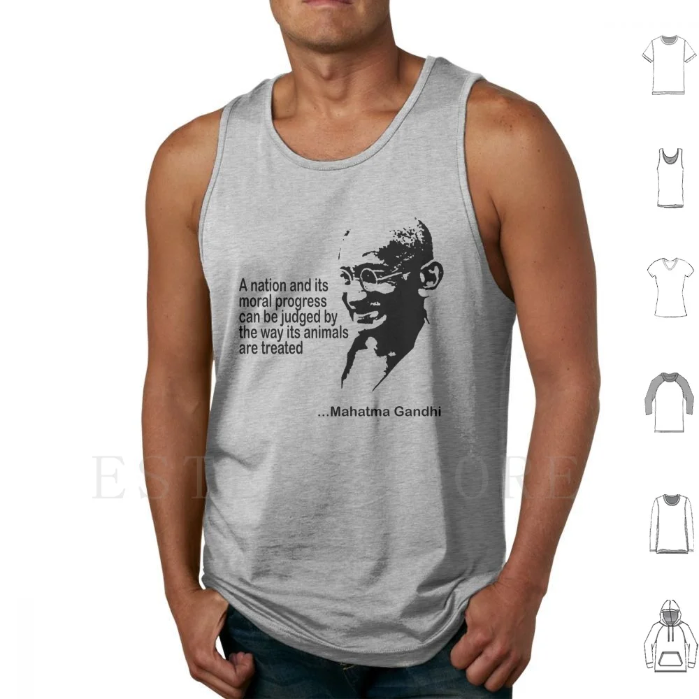 Gandhi Animal Rights Tank Tops Vest Yoga Namaste Om I Love Yoga Funny Yoga Cute Yoga Yoga Pose Yogi Yogini Shanti Hatha