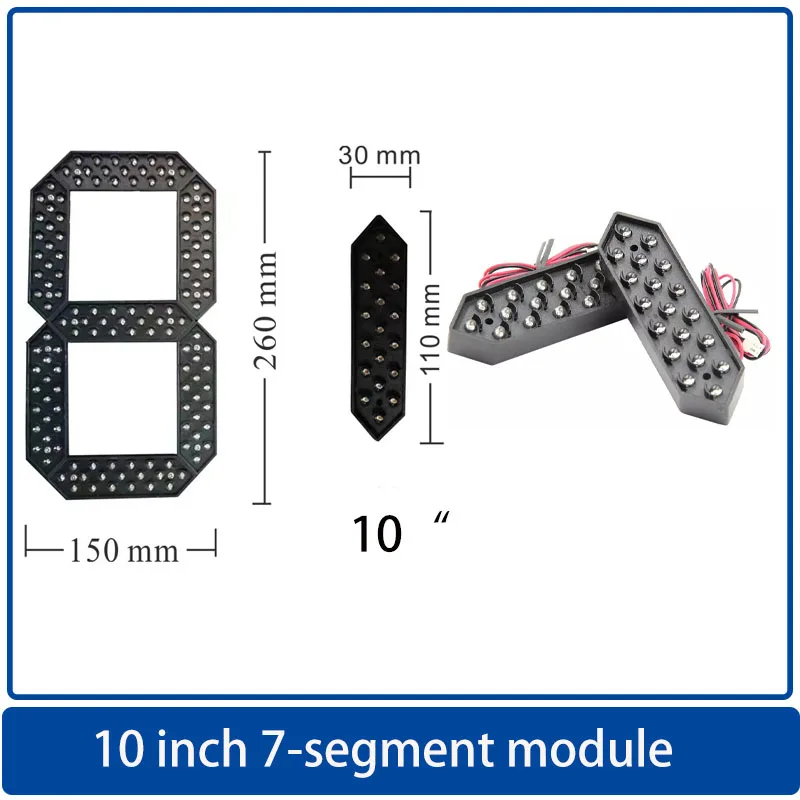 

4Pcs 10 Inch 7 Segments LED Number Module, Oil /Gas price, Time /Temperature/scoreboard,digits modules