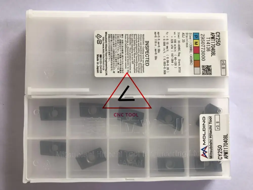 

APMT 170408 L CY250 10pcs Hitachi high cutting performance CNC indexable inserts