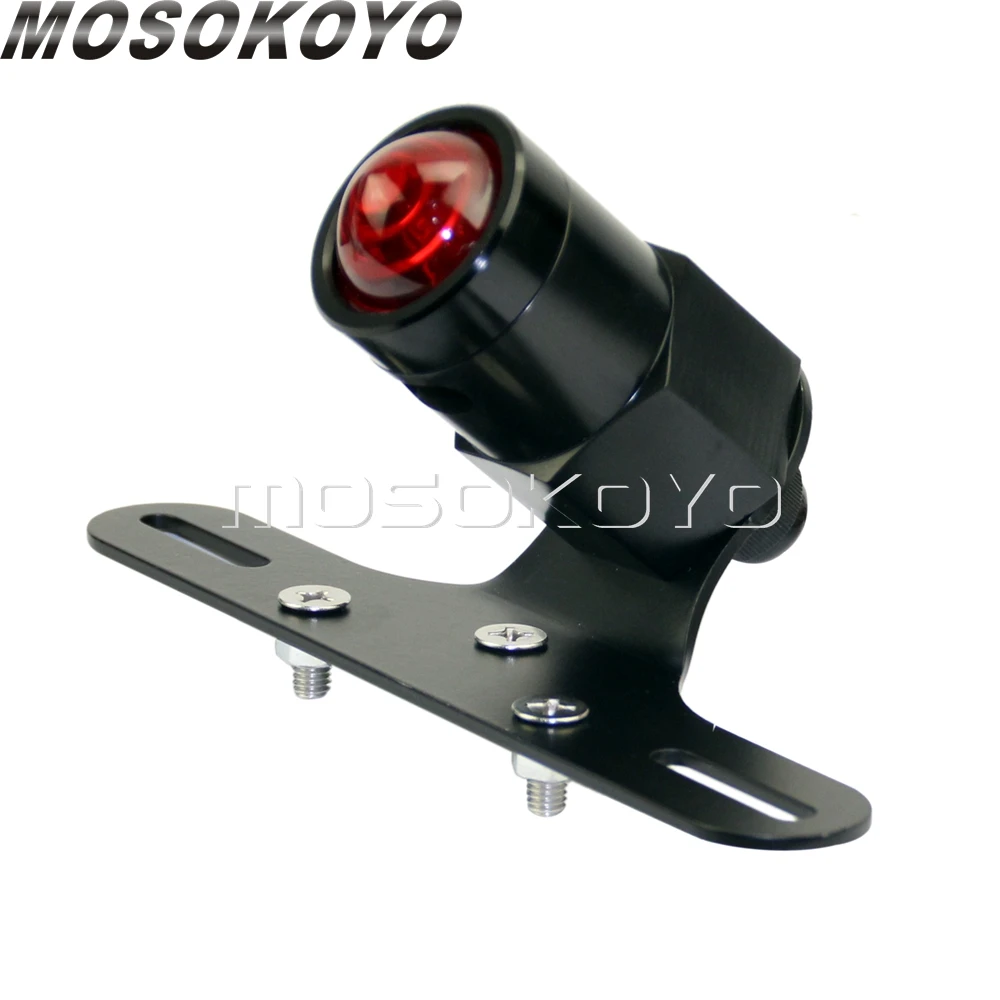 Lucas Style Motorcycle Brake Tail Lights w/ License Plate Bracket For Harley Sportster Cafe Racer CNC Custom Rear Stop Tail Lamp