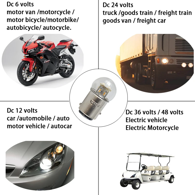 Auto Led Light 1142 BA15D P21D Car Parking Lamp 6V 12V 24V 36V 48V S25 Canbus Truck Brake Turn Signal Bulb 6 12 24 36 V Volt