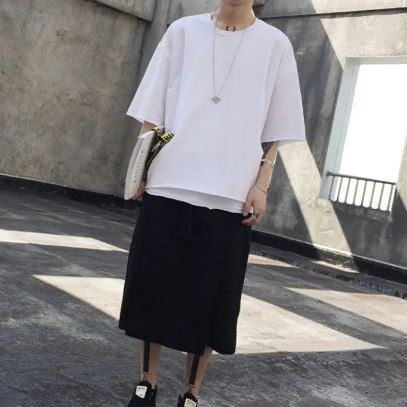 Men\'s trousers summer new irregular loose shorts culottes men\'s casual pants kimono plus seven minute pants Yamamoto style