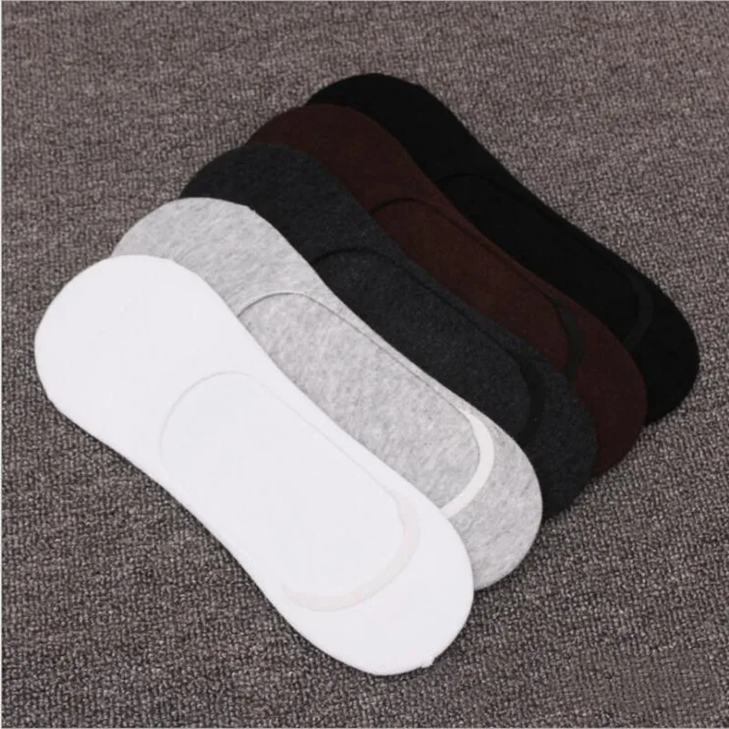 Men's increased size 40-46 summer non-slip men's socks fashion men's cotton sports socks invisible sweat-absorbent short socks