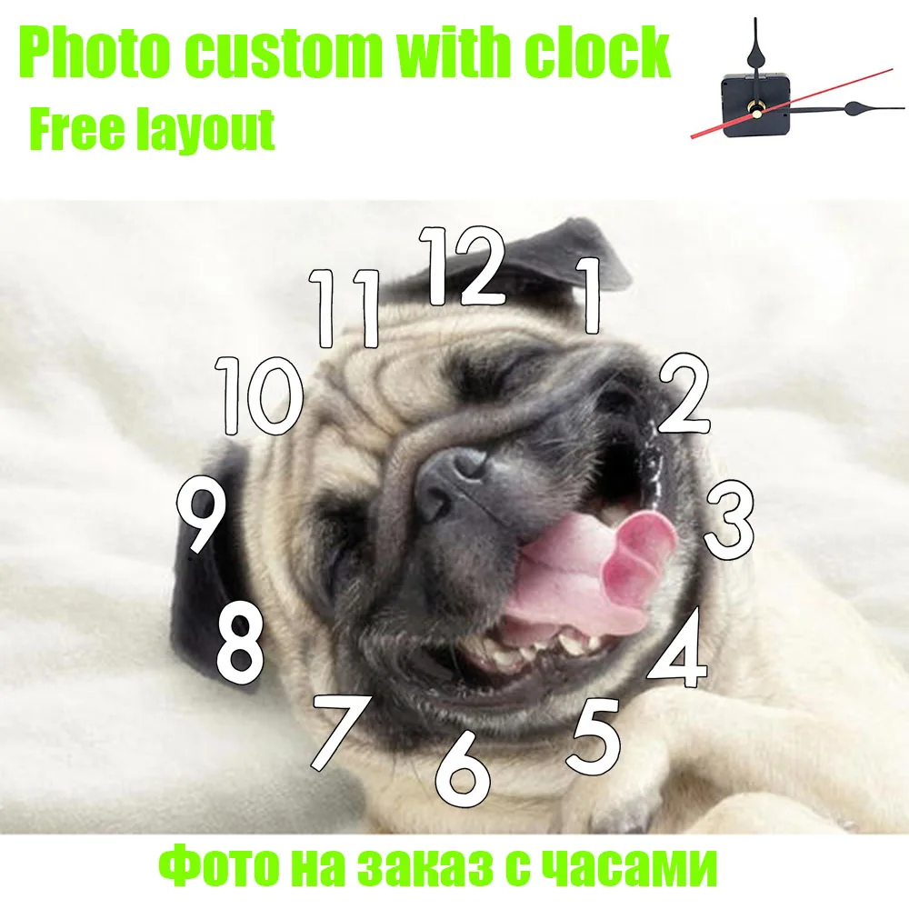 

"Photo custom with clock" Diamond Painting Cross Stitch Kit Full Square/ Round 5D Picture Embroidery Private Personal Custom