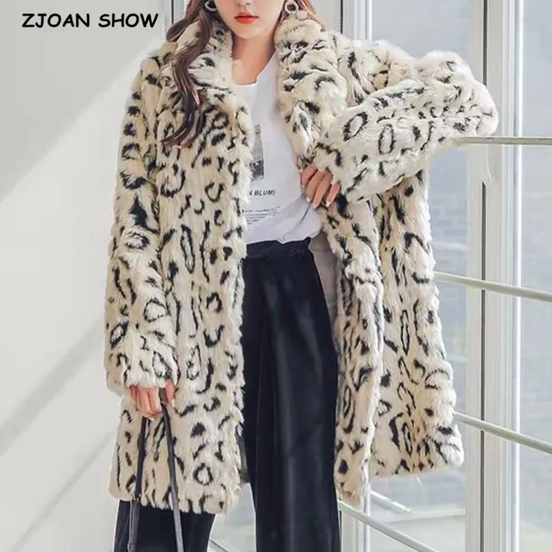 Winter Turn down Collar Lapel Hairy Shaggy Soft Faux Fur Coat Green Women Long Sleeve Furry Fur Warm Jacket Short Outerwear