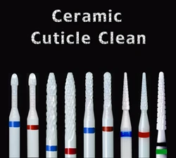 RolinStar Ceramic Cuticle Clean Cutter edge dead skin Manicure Pedicure milling Accessories Burr remove Nail drill bit