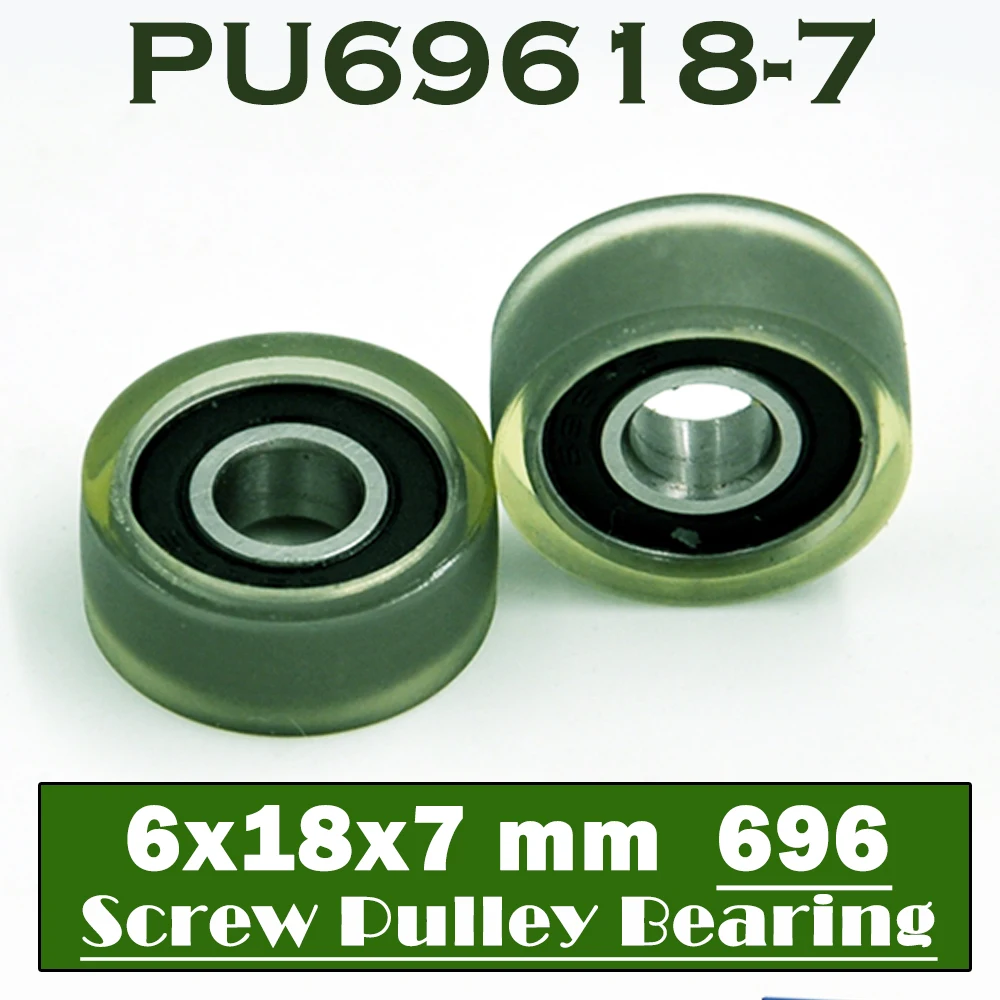 PU 696 Polyurethane Covered Bearing 6*18*7 mm ( 4 PCS ) Shaft 6mm PU69618-7 Urethane Cover PU696 Bearings