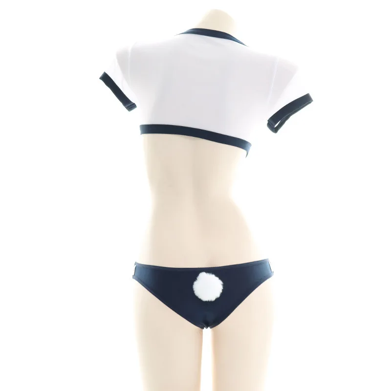 AniLV Cute Love Hollow Student Swimsuit Costume Japanese School Girl Swimwear Uniform Temptation Lingerie Cosplay