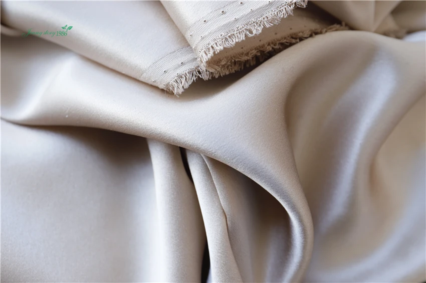 16.5Momme 100% Pure Mulberry Silk Charmeuse Fabrics Textile Embroidery Garment Plain Satin Silk Fabric blue Black White