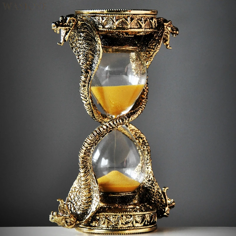Metal Hourglass 15 Minutes Timer Serpentine Vintage Ornaments Home Decoration sandglass crafts
