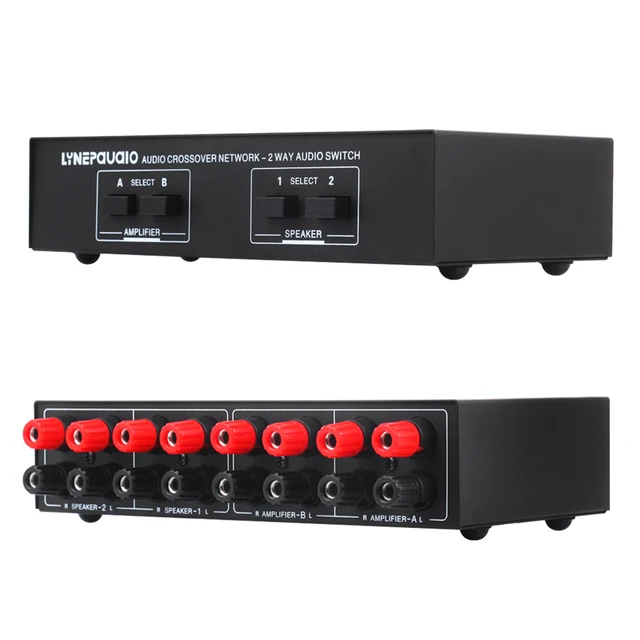 LINEPAUDIO 2 In 2 Out Speaker Selector Switch Audio Signal Switcher Power  Amplifier Audio Receiver Splitter Box - AliExpress 18