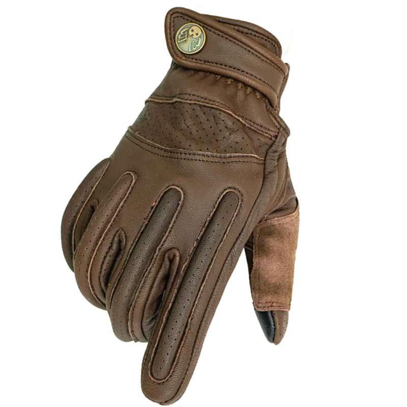 Free shipping Leather Motorcycle Gloves Safe Comfortable Touch Screen Motorbike Gloves Men\'s Outdoor Road Riding Moto Gloves