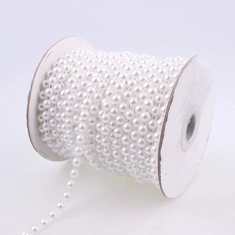 3/4/6/8mm 5Meters ABS Half Round Flatback Imitation Pearl Beads Chain For Handmade DIY House Wedding Party Decoration