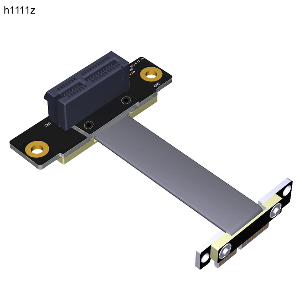 

Riser PCIE x1 Extension Cable Dual 90 Degree PCI-E PCI Express 1X to 1X Slot Riser Card Extender Ribbon Cables for Bitcoin Miner