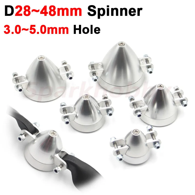 Silver Aluminum Alloy Folding Propeller Spinner Cover D28 D33 D38 D43 D48mm Shaft Diameter 3.0/3.17/4.0/5.0mm for RC Glider DIY