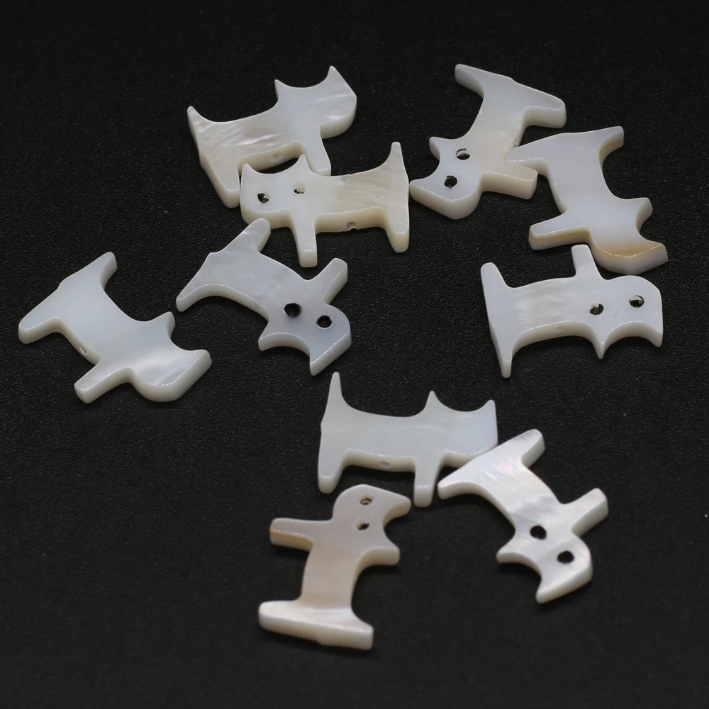 10pcs White Shell Cute Cat Beads Natural Mother of Pearl Shell Charms Beads for Jewelry Making DIY Bracelet Necklace Craft Decor