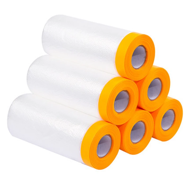 110/50cm Portable Folded Overspray Protective Sheeting Oil Painting Masking Film Dust Cover Plastic Film Barrier Paint Block 20m