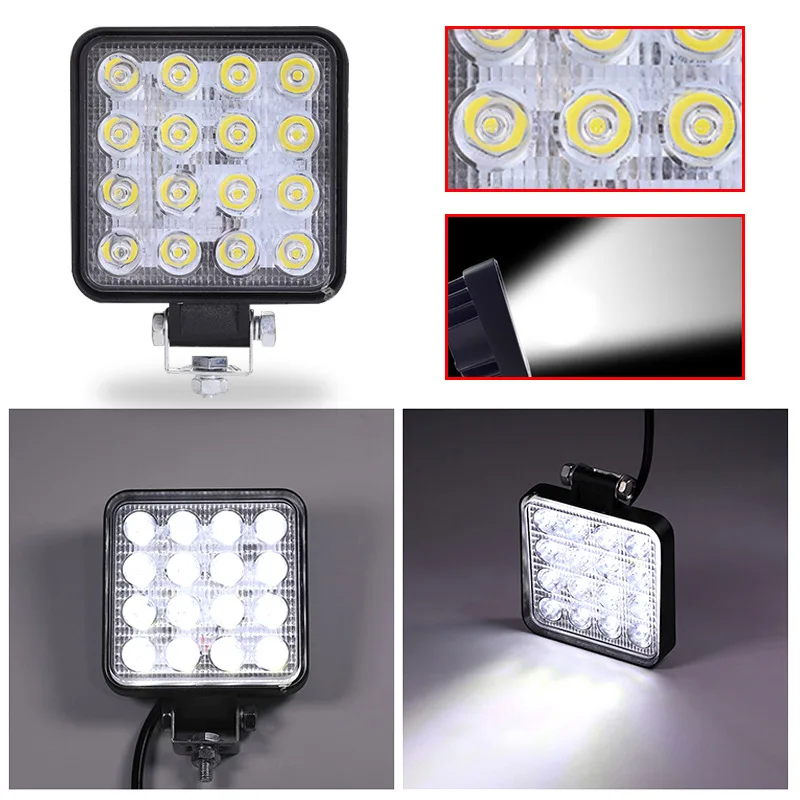 車のヘッドライト,車両の運転,フォグライト,車のヘッドライト,16smd 48w 4x4