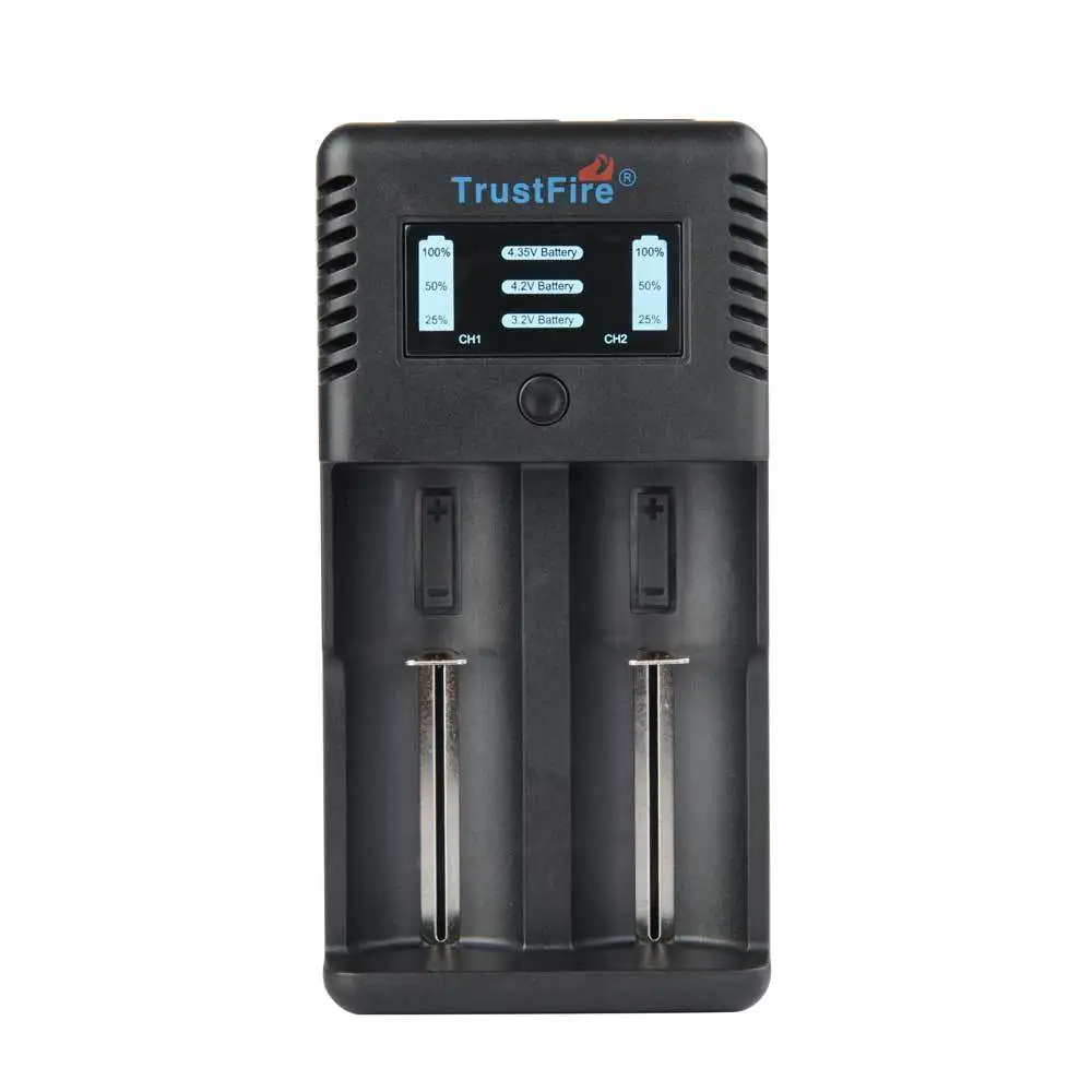 Trustfire TR-019 Intelligent Fast 2 Slots Battery Charger for 18650 26650 25500 21700 20700 16650 14500 32650 Li-ion Battery