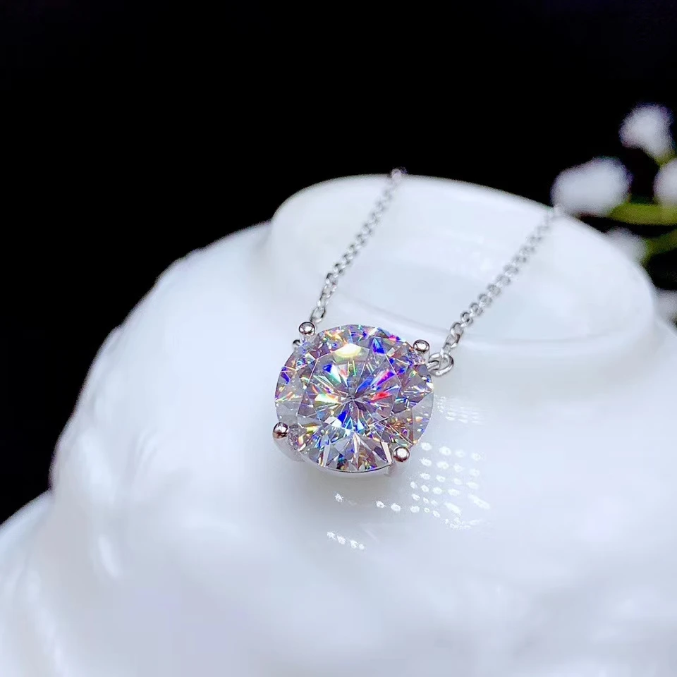 luxury 11*11mm size shiny moissanite necklace women ring jewelry 925 sterling silver gem GRA cert. birthday gift  first choice